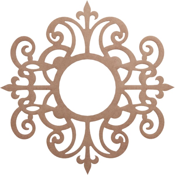 Ekena Millwork Dijon Wood Fretwork Pierced Ceiling Medallion, Wood (Paint Grade), 34"OD x 11"ID x 3/8"T CMWP34X34X0375DIMF - main